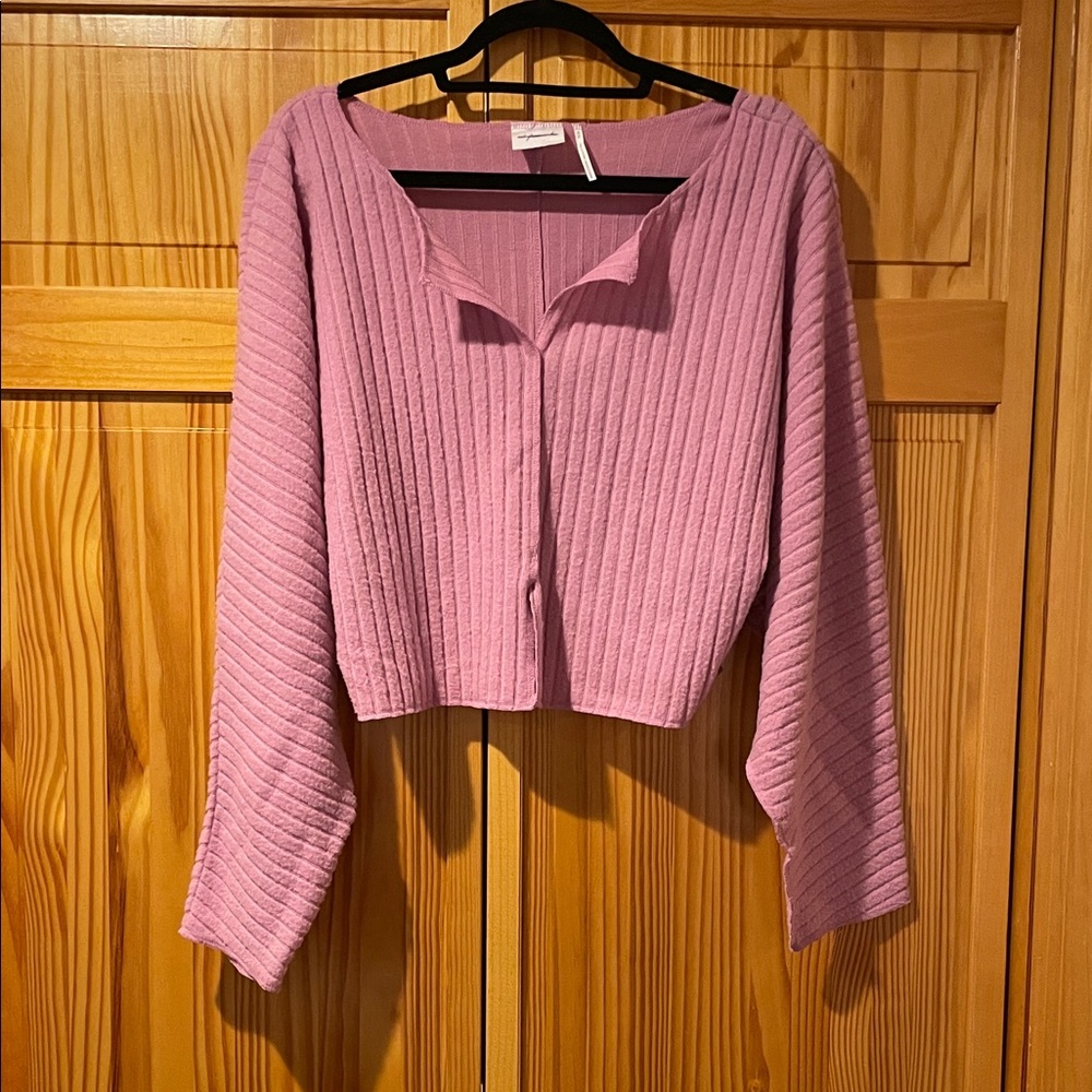 Urban Outfitters Out From Under  Ribbed Cropped Mauve Sweater